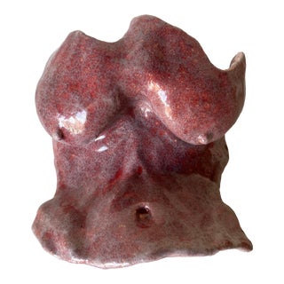 90's L. Gonzalez Art Female Torso Pottery Sculpture For Sale