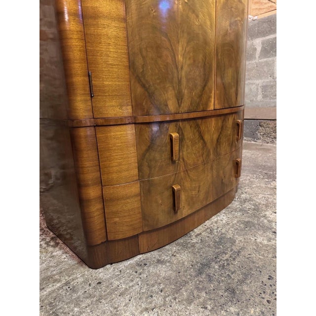 Vintage Art Deco Walnut Wardrobe, 1930s For Sale - Image 12 of 18