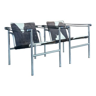 Vintage LC1 Ponyskin Armchair by Le Corbusier for Cassina, 1970s, Set of 2 For Sale