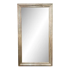 French Louis Philippe Silver Leaf Rectangular Mirror