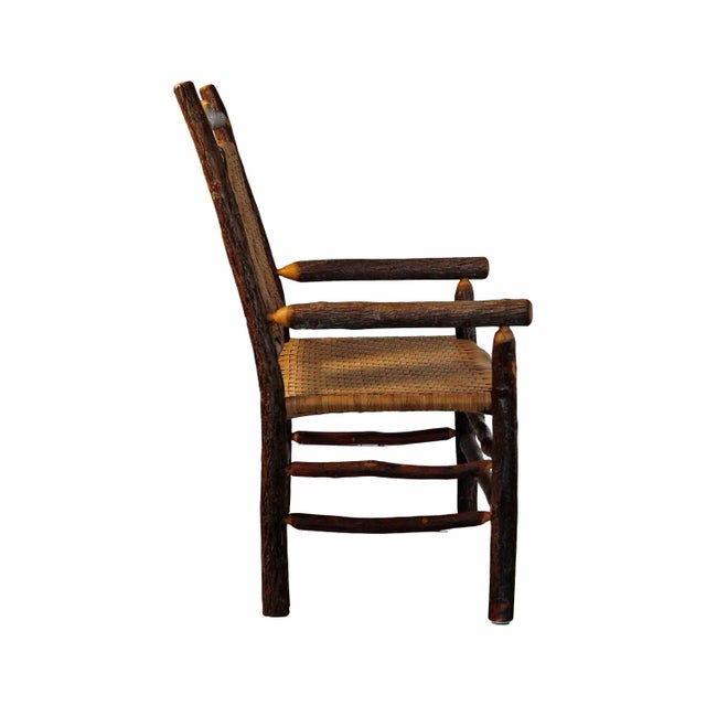 Vintage Artisan Made Hickory Bench For Sale - Image 4 of 7