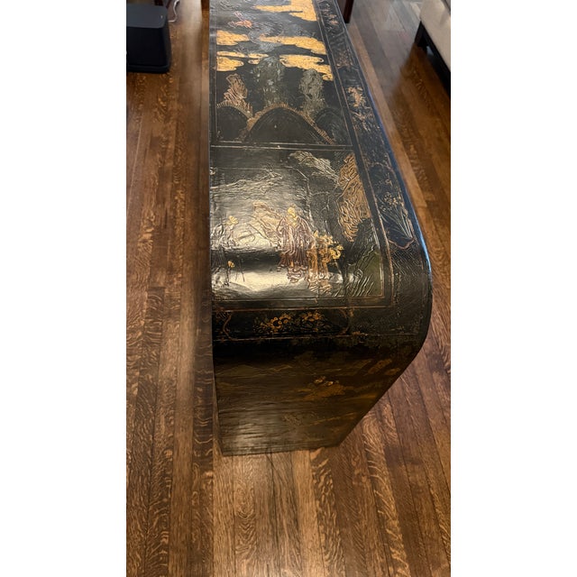 Asian Antique Waterfall Console W/ Inlaid Antique Chinese Coromandel Panels For Sale - Image 3 of 7