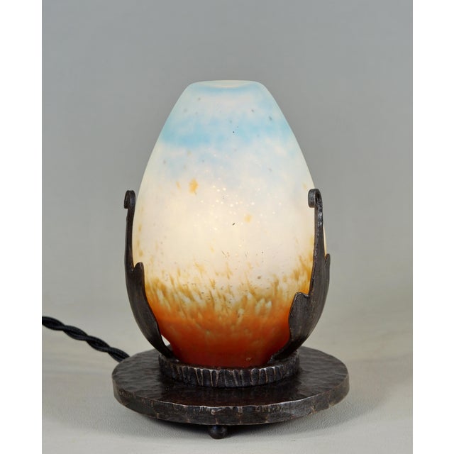 Metal French Art Deco Night Lamp Incense Burner by Robj 1920s France For Sale - Image 7 of 12