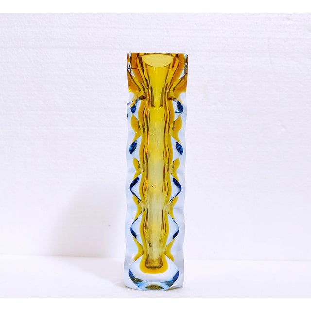 Vintage Czech Bohemian Glass Vase by Oldřich Lípský for Exbor, 1962 For Sale - Image 3 of 15