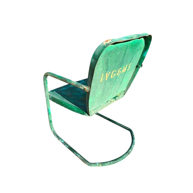 Beige Vintage Metal Mid Century Rustic Chairs - Set of 2 For Sale - Image 8 of 11