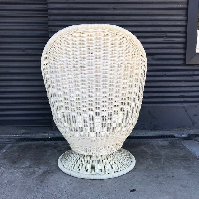 Vintage Wicker Swivel Egg Chair Chairish