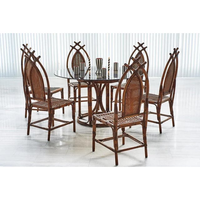Vintage bamboo dining set of six. Beautifully crafted bamboo dining set for 6 people. Very good vintage condition.