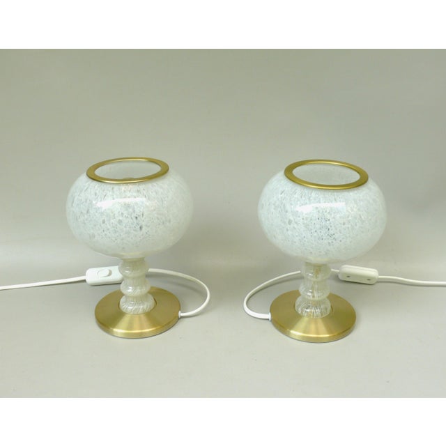 Mid-Century Modern Vintage Table Lamps with Glass Lampshades from Doria Leuchten, 1960s, Set of 2 For Sale - Image 3 of 18