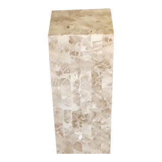 1980s Fabricated Stone Veneer Travertine Pedestal For Sale