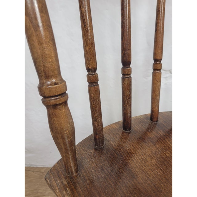 Vintage English Elm Spindle Back Kitchen Chair, 1970 For Sale - Image 6 of 15