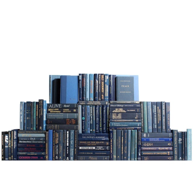 Booth & Williams Decorative Books - Denim Book Wall - Set of 100 Blue Books For Sale - Image 4 of 4