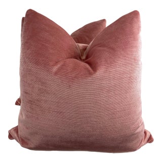 Coral Pink Linen Blend 22" Pillows-A Pair For Sale