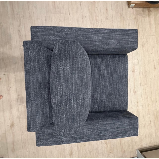 Contemporary West Elm Structural Plywood Swivel Chair & a Half in Charcoal Heather For Sale - Image 3 of 4