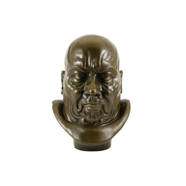 Bronze character head bust in neoclassical style, after Franz Xaver Messerschmidt, based on an 18th century model. This...