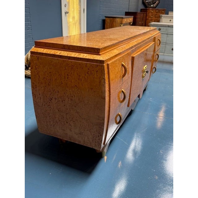 Mid-Century Modern Mid Century French Art Deco Style Elm Sideboard For Sale - Image 3 of 7