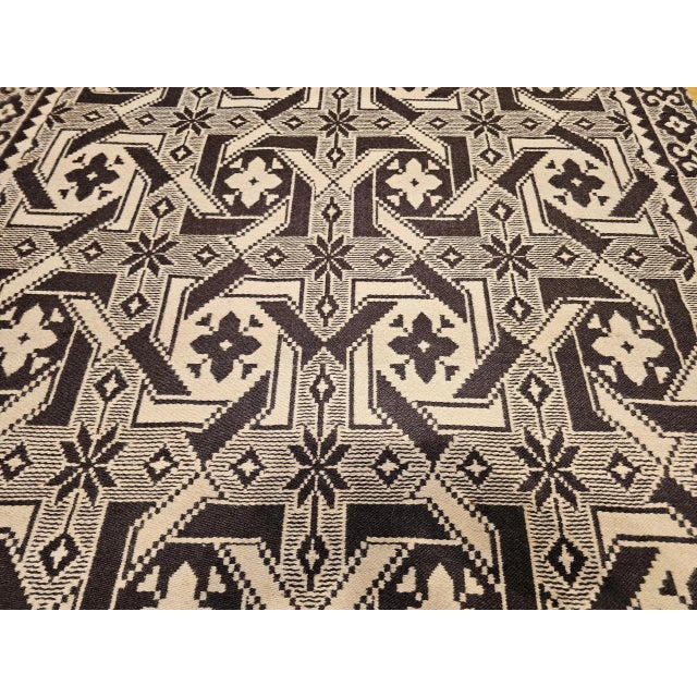 Black Vintage American Southwestern Rug, Handwoven Wool, Geometric Pattern, Tan & Brown, 5’ X 7’ For Sale - Image 8 of 12