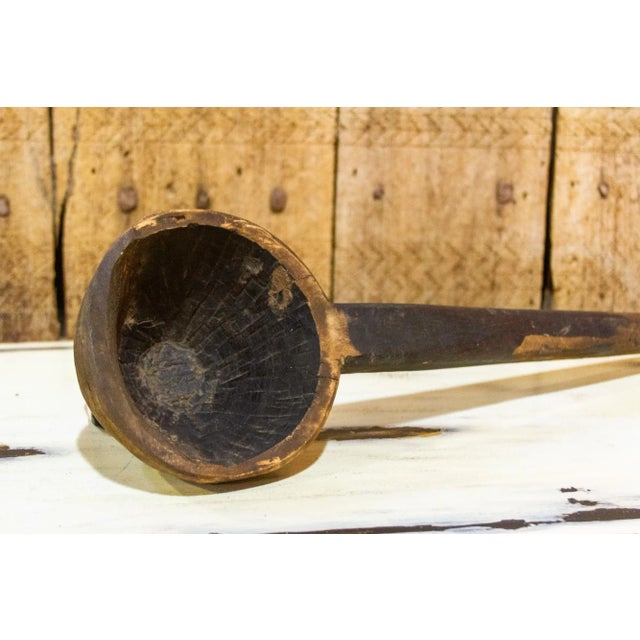 Mid 20th Century Rustic Wooden Ghee Spoon For Sale - Image 4 of 7