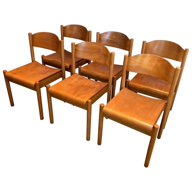 Stackable Pine Chairs, German Work by Karl Klipper, Circa 1970 - Set of 6 For Sale - Image 13 of 13