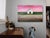 Alizarine Sky by Justin Wheatley | Acrylic on Canvas Barn Landscape With Pink Sky For Sale - Image 11 of 11