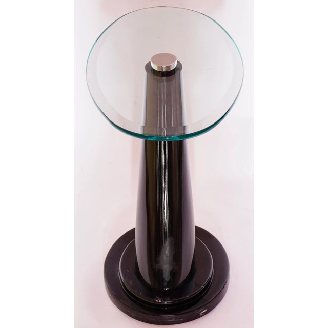 DIA - Design Institute America Contemporary Chrome and Glass Cantilever Side Table For Sale - Image 4 of 12