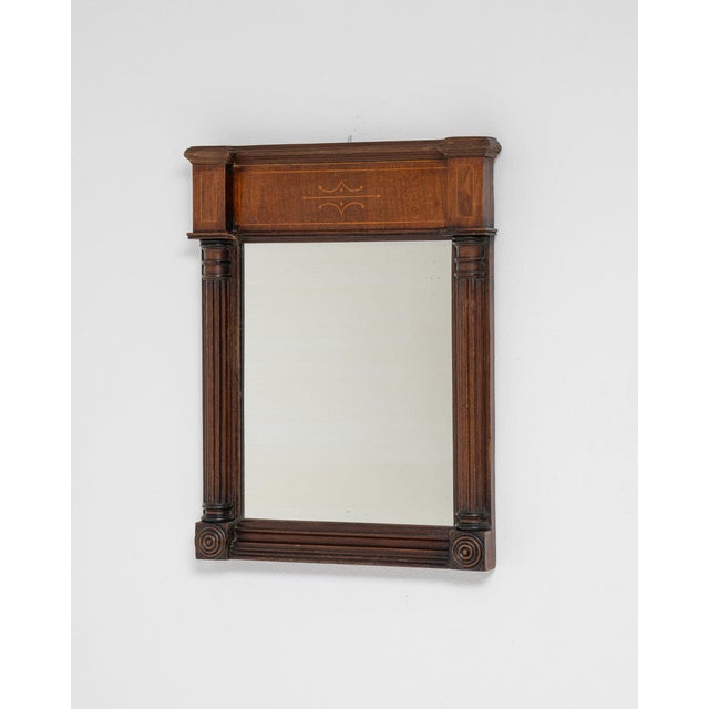 Brown 19th Century France Renaissance Brown Wood Mirror For Sale - Image 8 of 8