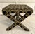 Black Late 20th C. Hollywood Regency X-Bench Stool With Geometric Upholstery For Sale - Image 8 of 12