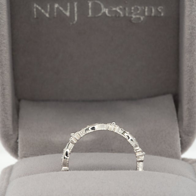 2020s Minimalist Diamond Band With Earth-Mined Diamond Accents in Solid 14k Gold, Size 6.75 For Sale - Image 5 of 8