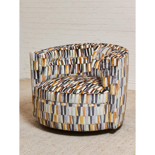 Made to Order Swivel Chair in Striker Copper For Sale - Image 4 of 9