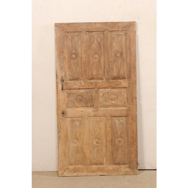Tan 19th Century Turkish Carved Wood Raised Panel Door For Sale - Image 8 of 8