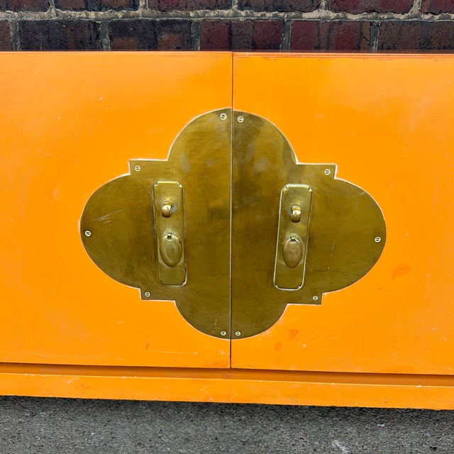 Mid-Century Modern Oriental Inspired Lacquered Credenza, Possibly Tommi Parzinger For Sale In Cleveland - Image 6 of 12