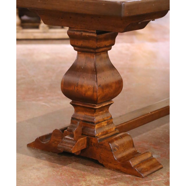 French Early 20th Century French Walnut Monastery Refectory Dining Table For Sale - Image 3 of 7