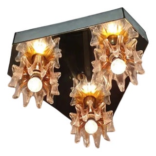 Murano Mirror Glass Ceiling Light, 1960s For Sale