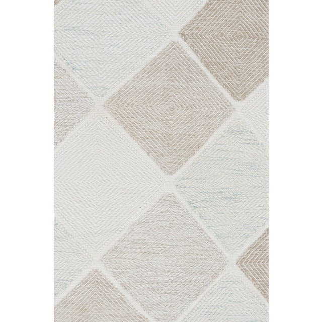 Mid-Century Modern Rug & Kilim’s Scandinavian Style Custom Rug in Cream With Geometric Pattern For Sale - Image 3 of 8