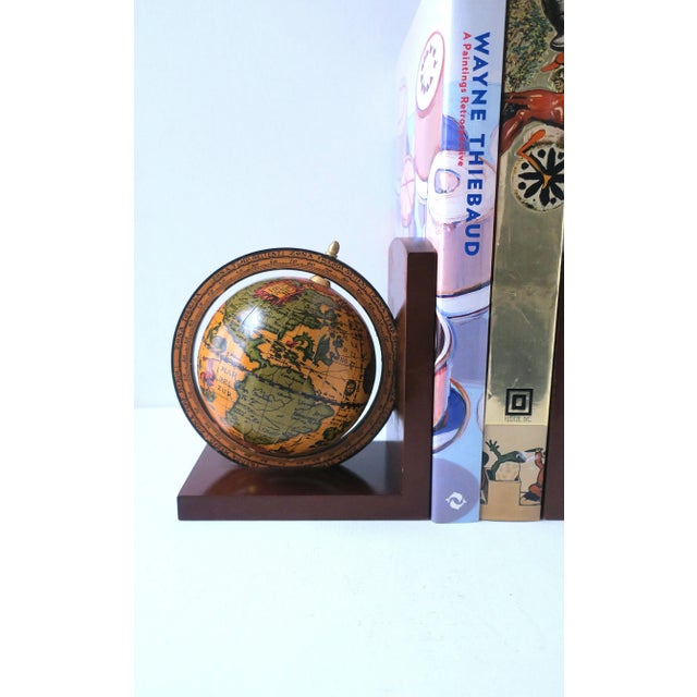 Mid 20th Century Italian World Globe Bookends, Pair For Sale - Image 5 of 11