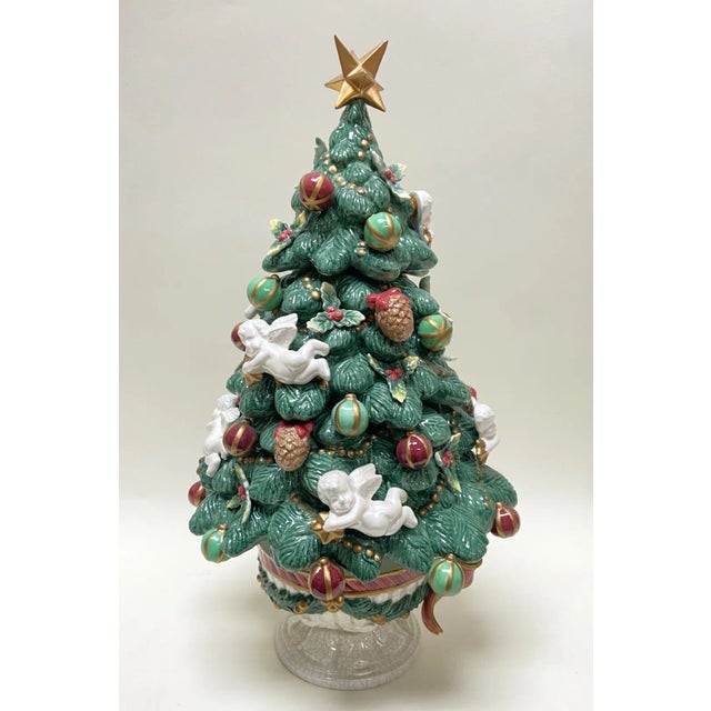 Fitz and Floyd Fitz and Floyd Aegean Christmas Tree Centerpiece For Sale - Image 4 of 12