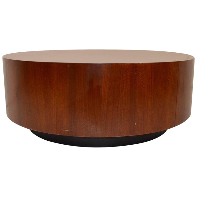 Round Coffee Table With Two Drawers After Baughman Chairish