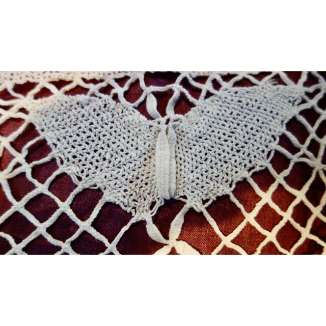 Textile Antique Bobbin Lace Bed Throw For Sale - Image 7 of 18