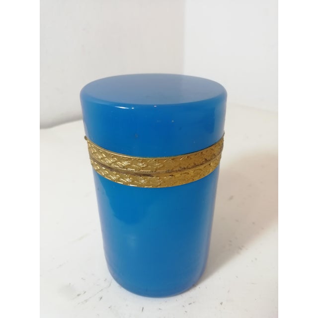 Blue Opaline Glass Box by F.lli Ferro Murano, Italy, 1930s For Sale - Image 11 of 11