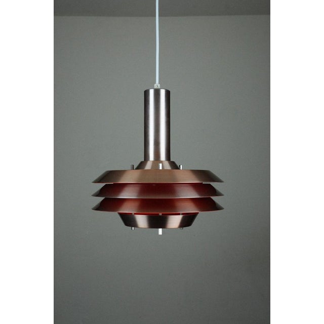 Metal Model 705 Pendant Lamp for Lyskaer Belysning, Denmark, 1960s For Sale - Image 7 of 14