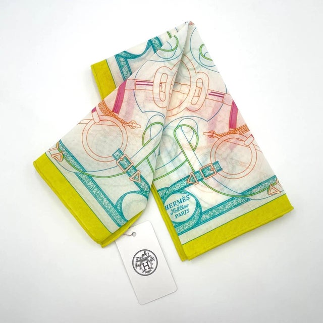 A 21st Century New Hermès Silk Scarf "Eperon D'or" by Henry d'Origny For Sale - Image 10 of 12