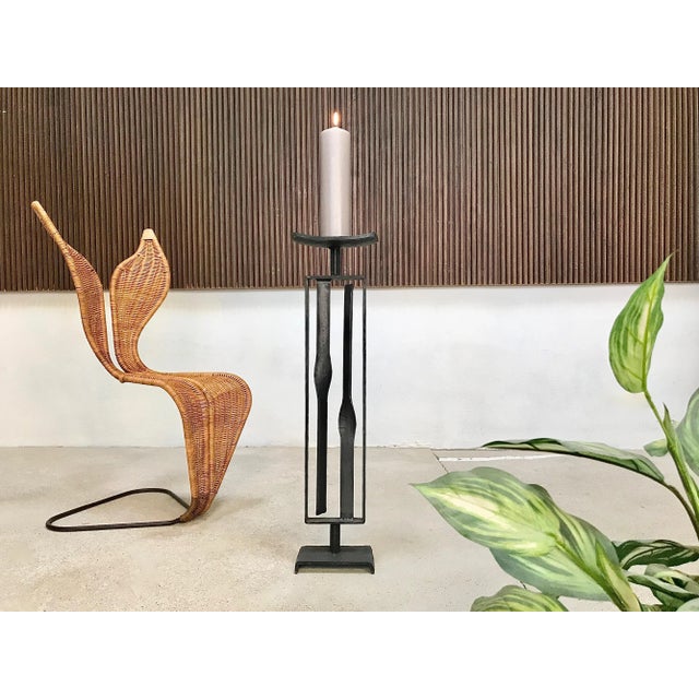 Large Brutalist Wrought Iron Candleholder, 1960s For Sale - Image 4 of 17
