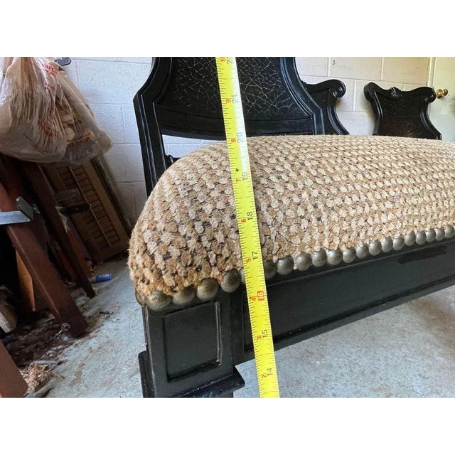 Late 20th Century Neoclassical Style Black Painted Upholstered Dining Chairs - Set of 4 For Sale - Image 9 of 10