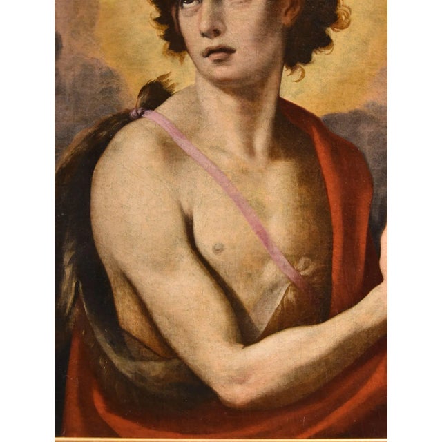 17th Century Florentine School Artist, St. John the Baptist, 1500-1600, Oil on Canvas For Sale - Image 5 of 16