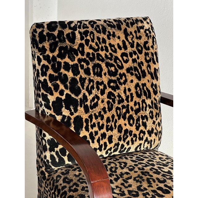 Wood Deco Armchairs in Animalier Fabric, 1930s, Set of 2 For Sale - Image 7 of 9
