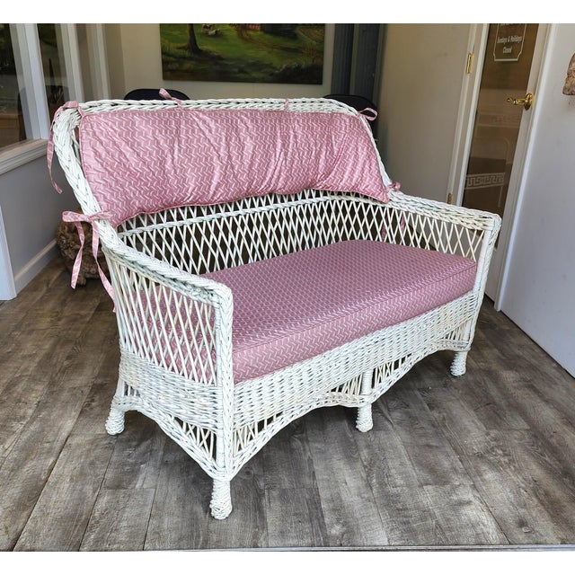 Early 20th Century Antique Bar Harbor Wicker 4-Piece Set - In the Manner of Heywood Wakefield For Sale - Image 5 of 18
