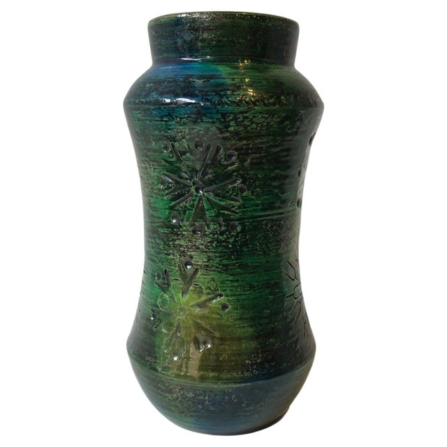 Ceramic 1960s Bitossi Green Ceramic Vase For Sale - Image 7 of 7