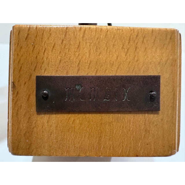 1959 Vintage Swedish Modern Iron Armillary Sphere Sculpture Wood Base Sweden MCM For Sale - Image 4 of 7