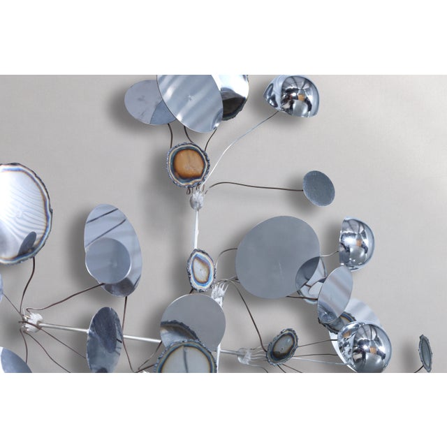 Mid-Century “Raindrops” Chrome Wall Sculpture by Curtis Jere, Signed For Sale - Image 9 of 11