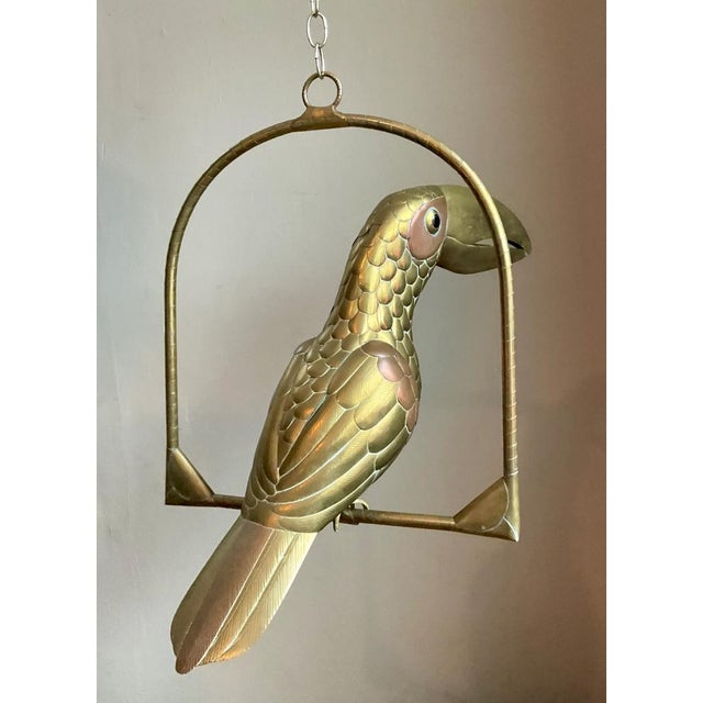 Vintage Metal Toucan Sculpture After Sergio Bustamante For Sale - Image 12 of 12