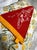 Description: Vintage Red North Carolina Felt Pennant from around the 1950s to 1960s. New floral woven cotton fabric used...